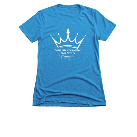 QCSR Crown Logo No Date, a Turquoise Women's Slim Fit Tee