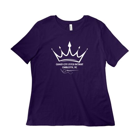 QCSR Crown Logo No Date, a Team Purple Women?s Relaxed Cotton Tee