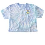 Swim Lessons Save Lives ? WLSL 2026, a Lagoon Women's Tie Dye Cropped Tee (back-view)
