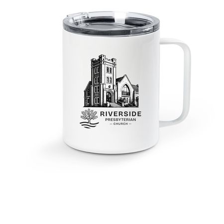 Riverside Mug, a White Stainless Steel Travel Mug