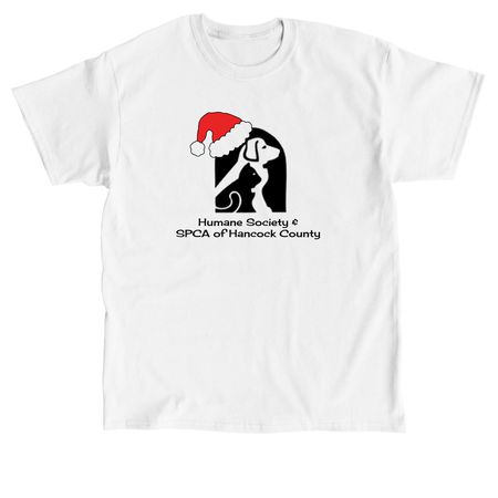Humane Society Logo with Santa Hat, a White Classic Unisex Tee