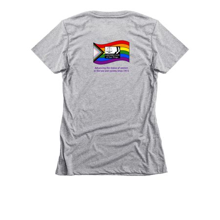 SD Pride 2025 (Women's Cut T-shirts & Tanks), a Dark Heather Grey Women's Slim Fit Tee (back-view)