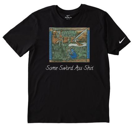 Some Sword A** S**t Activewear Line, a Black Nike Dri-FIT Jersey Blend Performance Tee