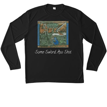 Some Sword A** S**t Activewear Line, a Black Unisex Performance Long Sleeve Tee