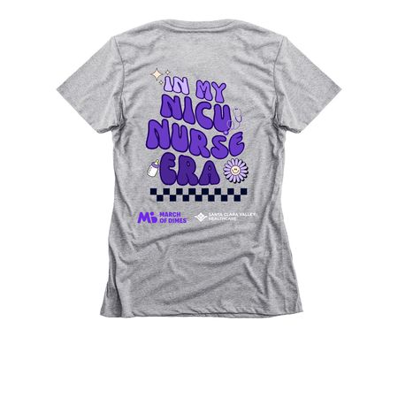 March For Babies NICU Nurse, a Dark Heather Grey Women's Slim Fit Tee (back-view)