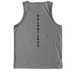 Black Letter Tanks, a Aluminum Grey Allmade Eco Triblend Tank (back-view)