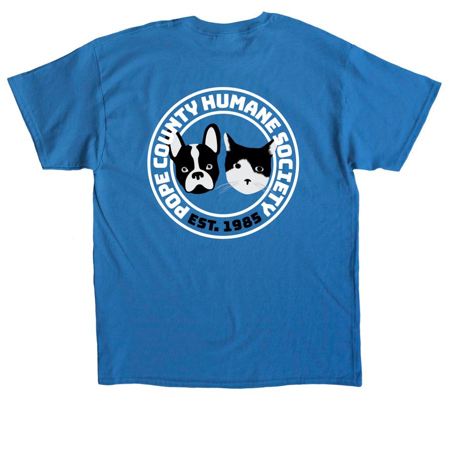 PCHS Cat/Dog Logo Apparel, a Sapphire Classic Unisex Tee (back-view)