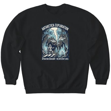 Operation HighJumpUFO, a Black Softstyle Crewneck Sweatshirt