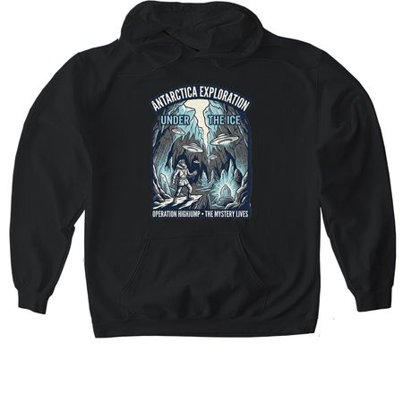 Operation HighJumpUFO, a Black Gildan Softstyle Pullover Hoodie
