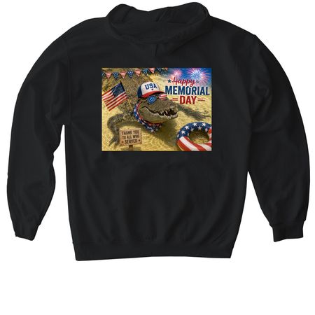 Happy Memorial Day!, a Black Gildan Softstyle Pullover Hoodie (back-view)