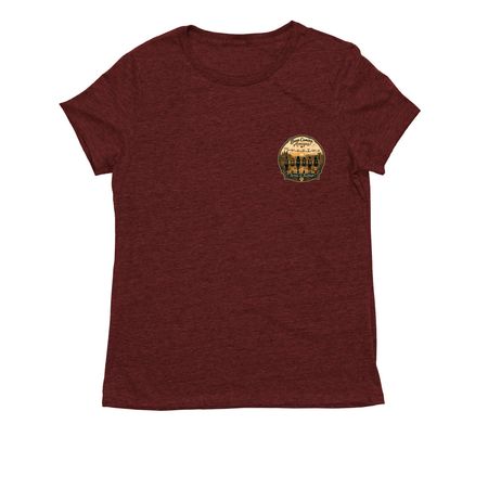 Camino Adventure (left chest and back)&nbsp;, a Vino Red Allmade Eco Triblend Women?s Tee