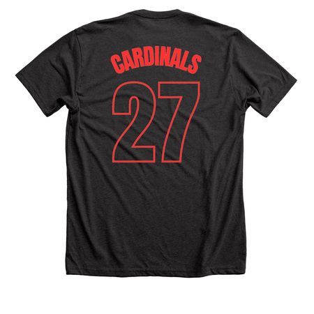 Class of 27 (see back), a Dark Grey Heather Premium Unisex Tee (back-view)