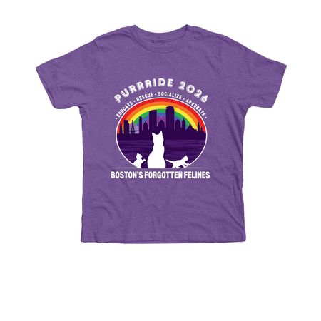Purrride 2026 (Dark Colors), a Heather Team Purple Premium Youth Tee