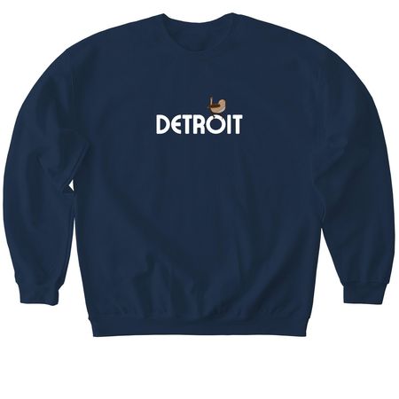 Detroit, a Navy Softstyle Crewneck Sweatshirt