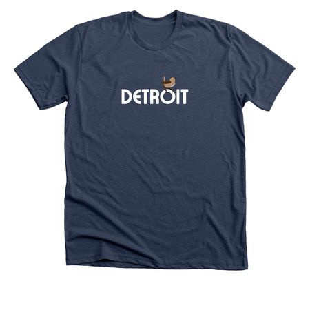 Detroit, a Heather Navy Premium Unisex Tee