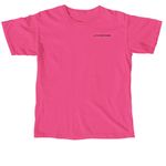 SURFIN, a Neon Pink Comfort Colors Unisex Tee (back-view)