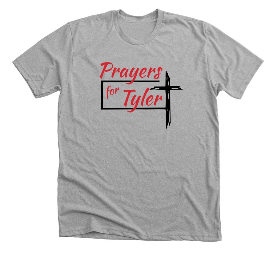 Prayers for Tyler, a Athletic Heather Premium Unisex Tee