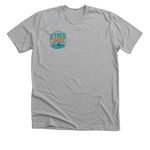FINS UP!&nbsp;, a Athletic Heather Premium Unisex Tee (back-view)