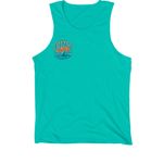 FINS UP!&nbsp;, a Teal Premium Cotton Tank (back-view)