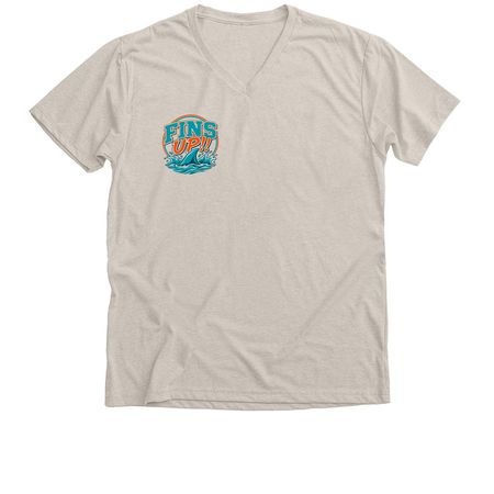 FINS UP!&nbsp;, a Heather Dust Premium V-Neck Tee