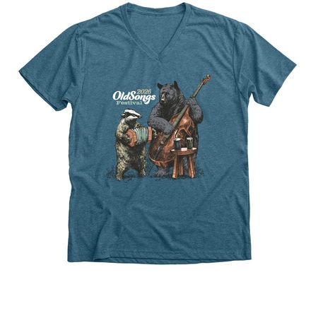 2026 Old Songs Festival&nbsp;T-shirt, a Heather Deep Teal Premium V-Neck Tee