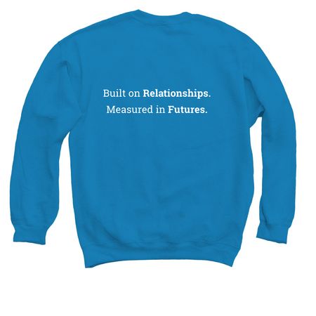 Crewneck Sweatshirt, a Sapphire Crewneck Sweatshirt (back-view)