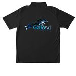 GetRevd Dog Sports, a Black Unisex Performance Polo (back-view)