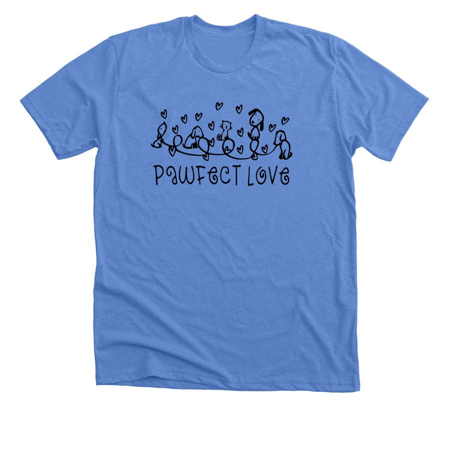 Pawfect Love, a Heather Columbia Blue Premium Unisex Tee