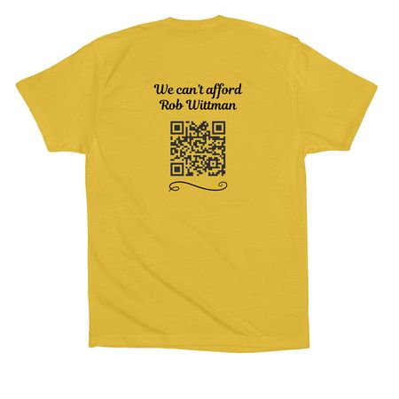 I'm a Wittman Watcher shirts (dark logo), a Yellow Premium Cotton Tee (back-view)