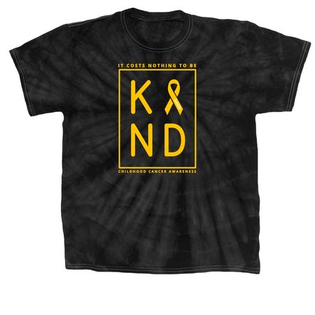 It costs nothing to be kind., a Black Classic Tie Dye Tee