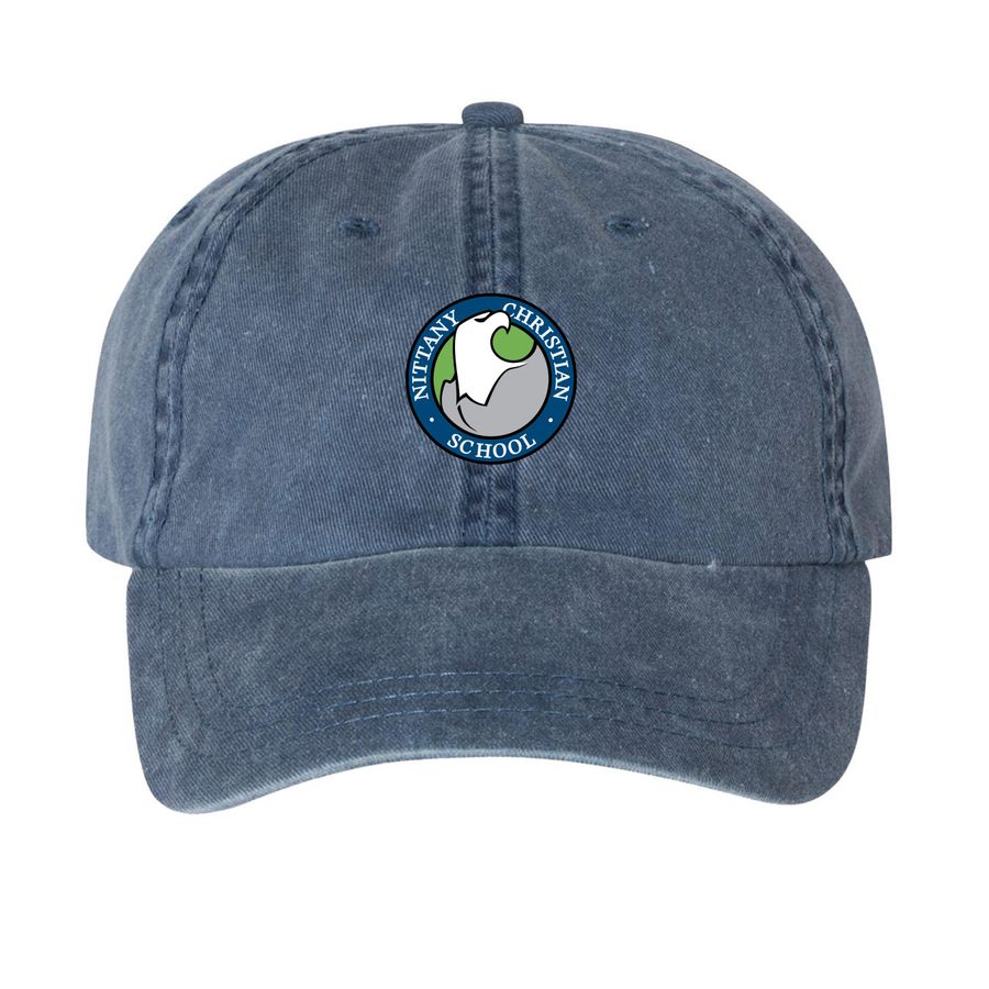Classic NCS Hats, a Navy Printed Pigment Dye Baseball Cap