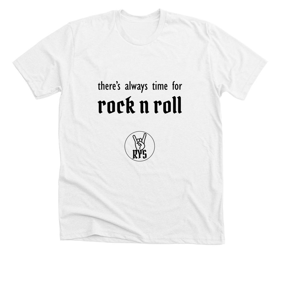 Time for Rock N Roll (Black), a Solid White Blend Premium Unisex Tee