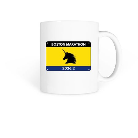 Boston Marathon 2026 mugs, a White Coffee Mug