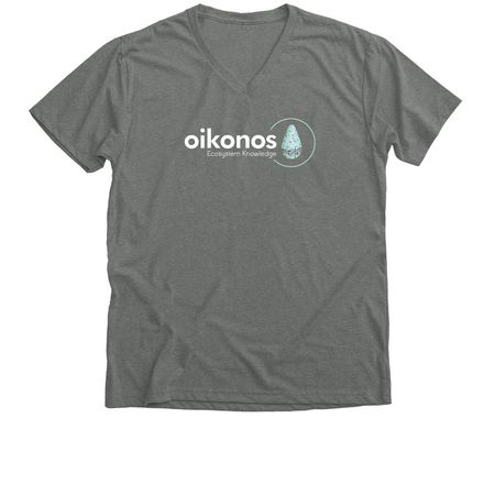 M?lama Hawai?i's Seabirds with Large Logo, a Deep Heather Premium V-Neck Tee