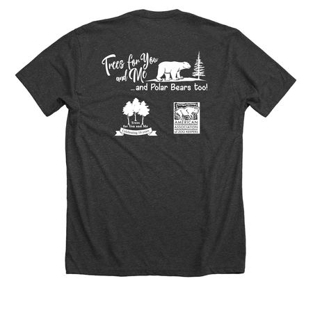 AAZK Trees for You and Me Fundraiser #TFYM10, a Dark Grey Heather Premium Unisex Tee (back-view)