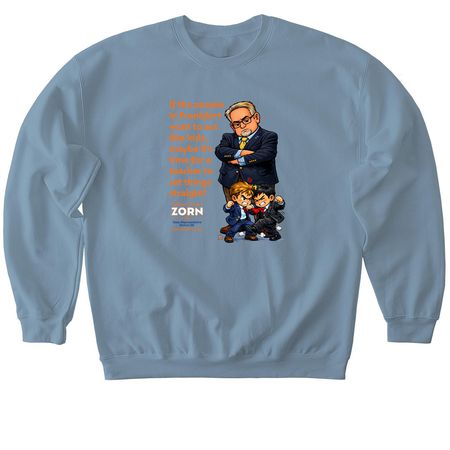 Woody's Teacher tee, a Stone Blue Softstyle Crewneck Sweatshirt