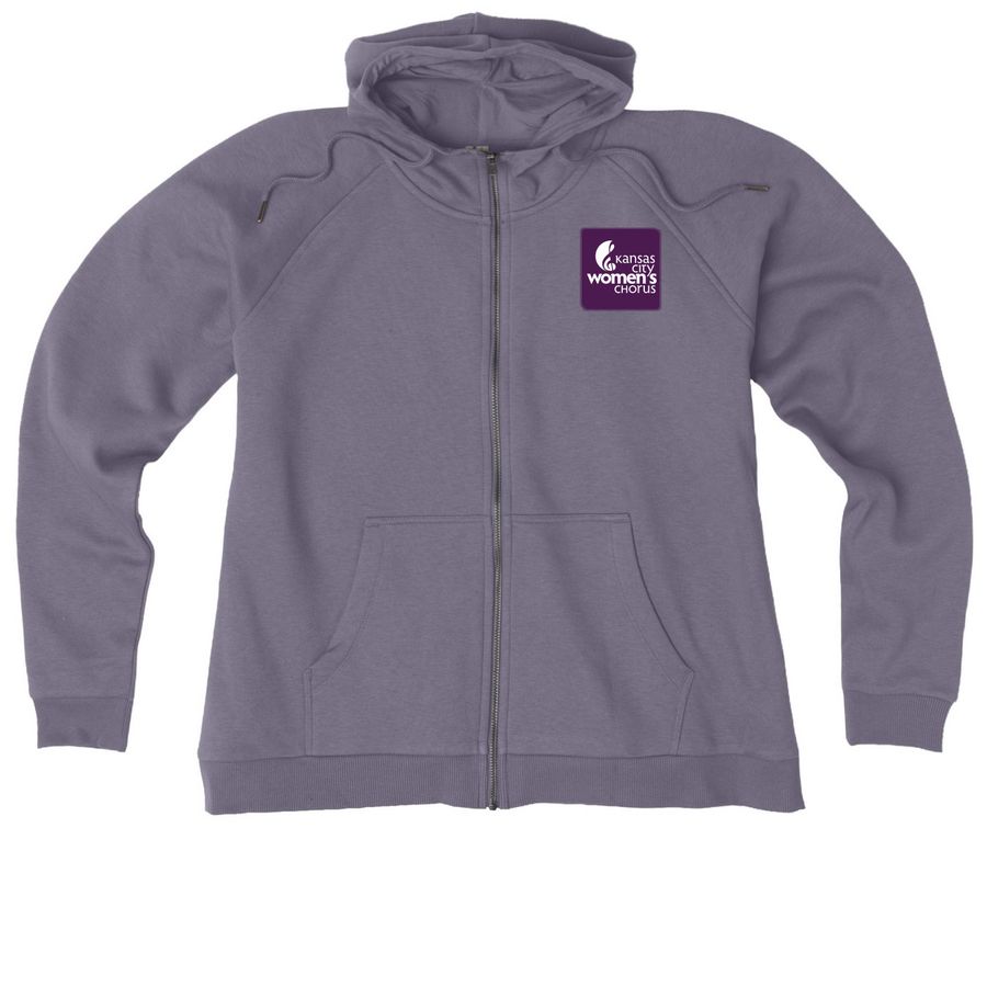 KCWC Purple (front/back) Zip Hoodie/Pullover, a Cosmic Purple Allmade Women?s Organic CVC Zip-Up Hoodie