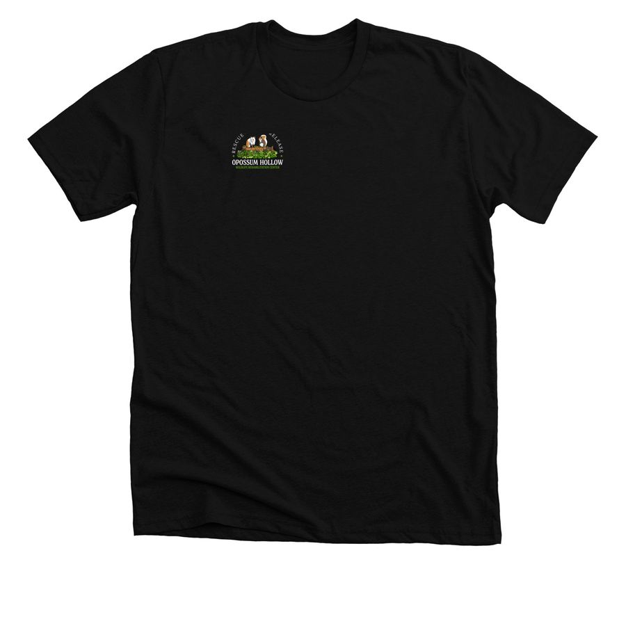 Opossum Hollow Wildlife Rehab, a Solid Black Blend Premium Unisex Tee