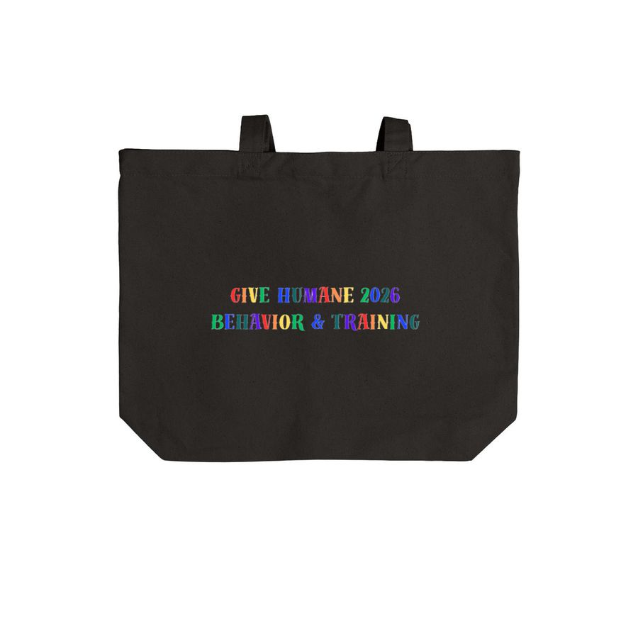 Introverted But Willing To Discuss Animals, a Deep Black Cotton Canvas Tote Bag (back-view)