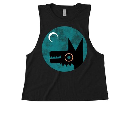 Grinning, a Deep Black Allmade Eco Triblend Women?s Muscle Tank