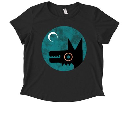 Grinning, a Deep Black Allmade Eco Triblend Women?s Scoop Neck Tee