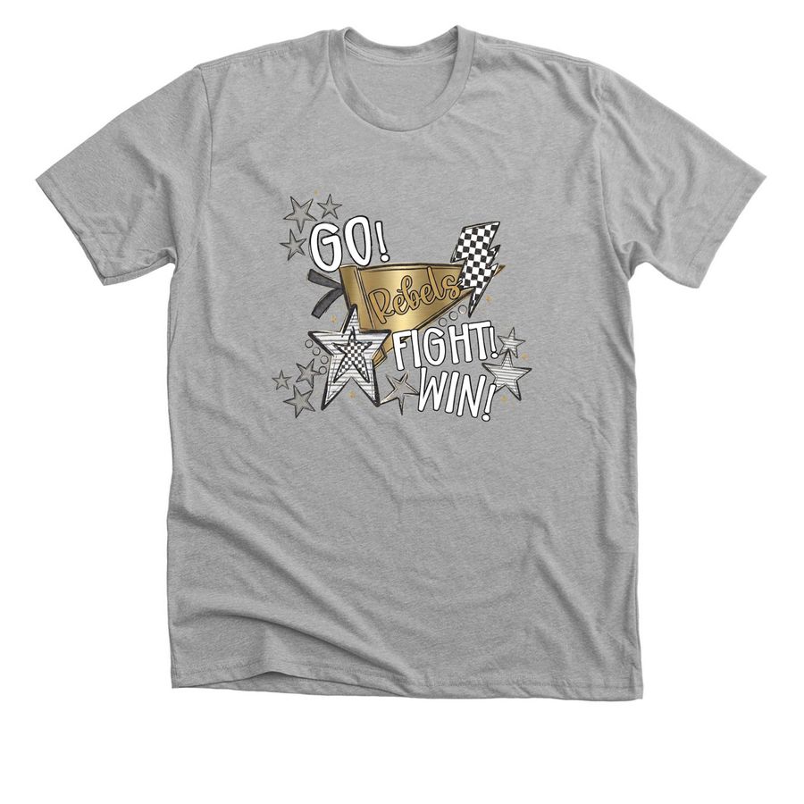 Go! Fight! Win!, a Athletic Heather Premium Unisex Tee
