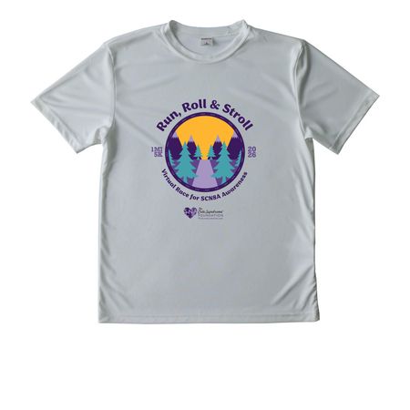 2026 TCSF Run, Roll & Stroll, a Silver Youth Performance Tee