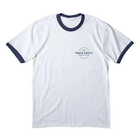 TSC Campaign, a White/ Navy Cotton Ringer Tee