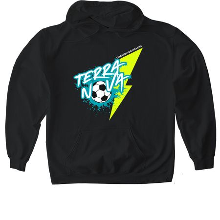 Terra Nova Lightning, a Black Gildan Softstyle Pullover Hoodie