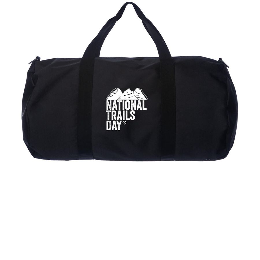 National Trails Day, a Black Day Tripper Duffel Bag