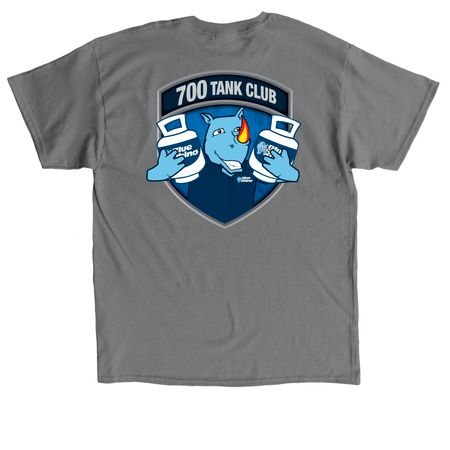 Blue Rhino 700 Tank Club (2026), a Charcoal Classic Unisex Tee (back-view)