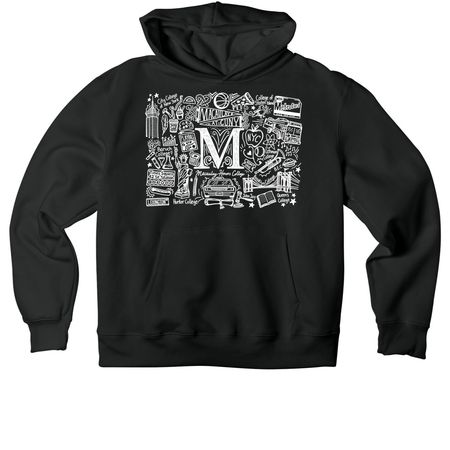 Macaulay Honors Doodle Design, a Vintage Black Premium Heavyweight Pullover Hoodie
