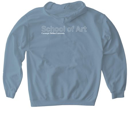 2025 Carnegie Mellon School of Art Sweatshirt, a Stone Blue Gildan Softstyle Pullover Hoodie (back-view)