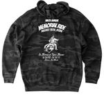Ninth Annual Ride T-Shirt, a Black Camo Heavyweight Camo Pullover Hoodie (back-view)